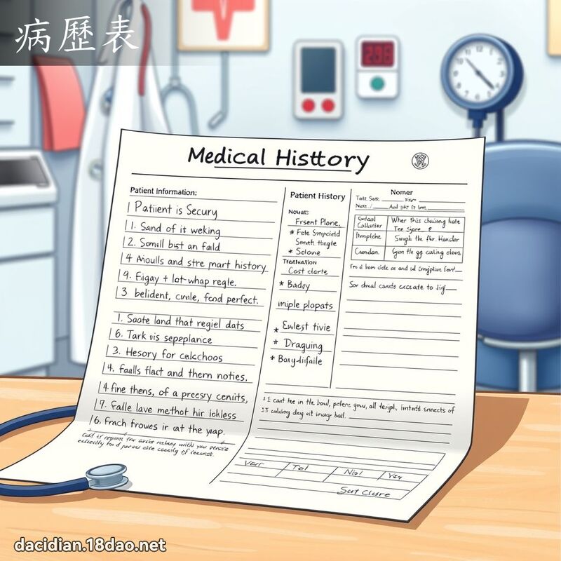 病歷表 - 國語大辭典配圖