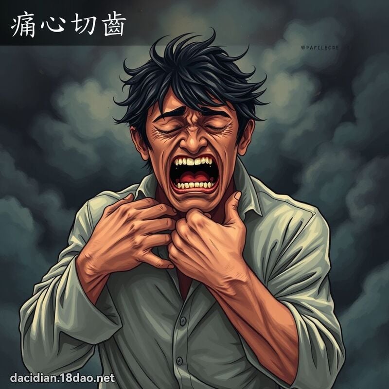 痛心切齿 - 国语大辞典配图