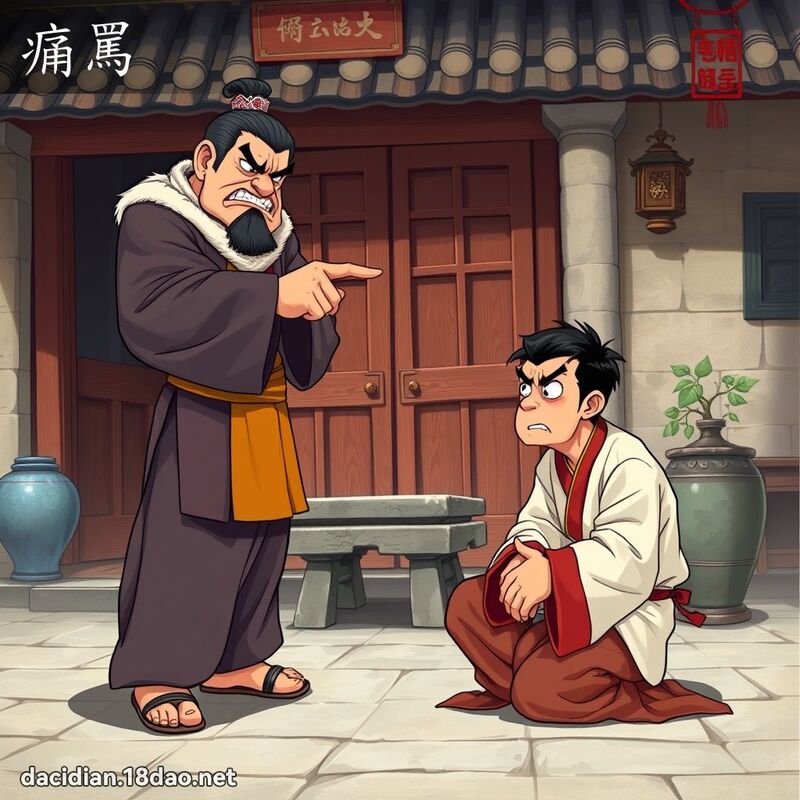 痛骂 - 国语大辞典配图
