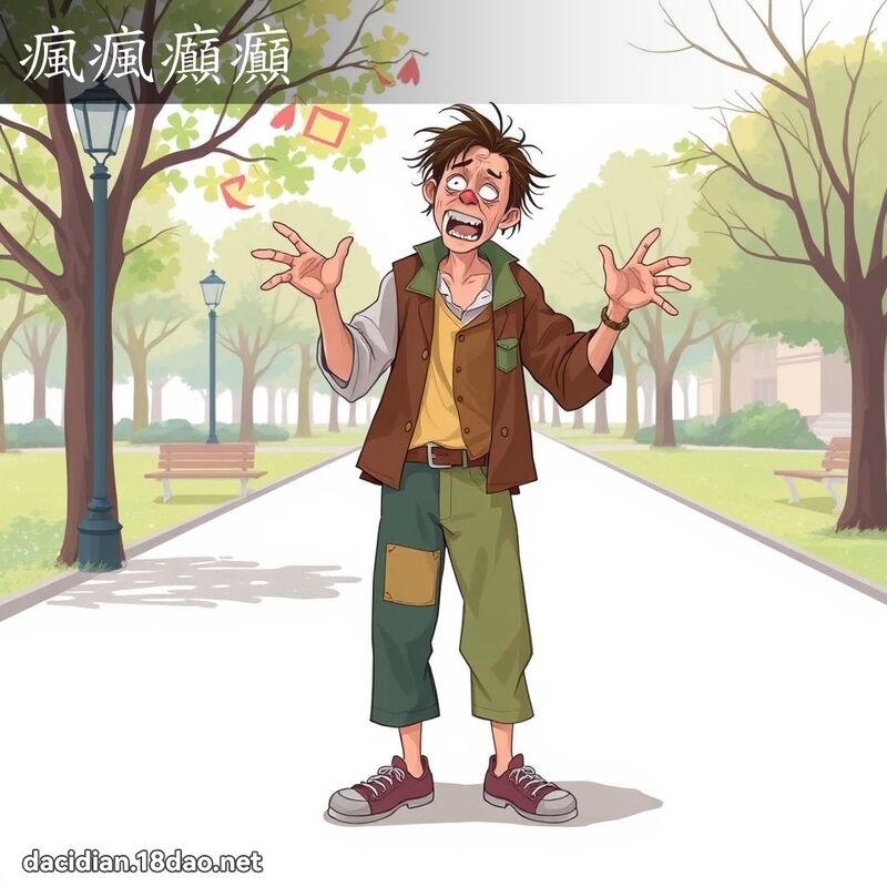 疯疯癲癲 - 国语大辞典配图