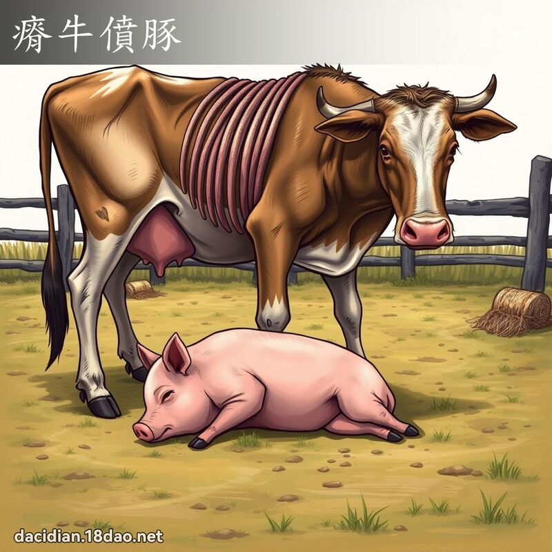 瘠牛僨豚 - 国语大辞典配图