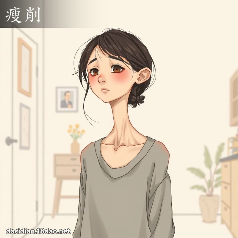 瘦削 - 国语大辞典配图
