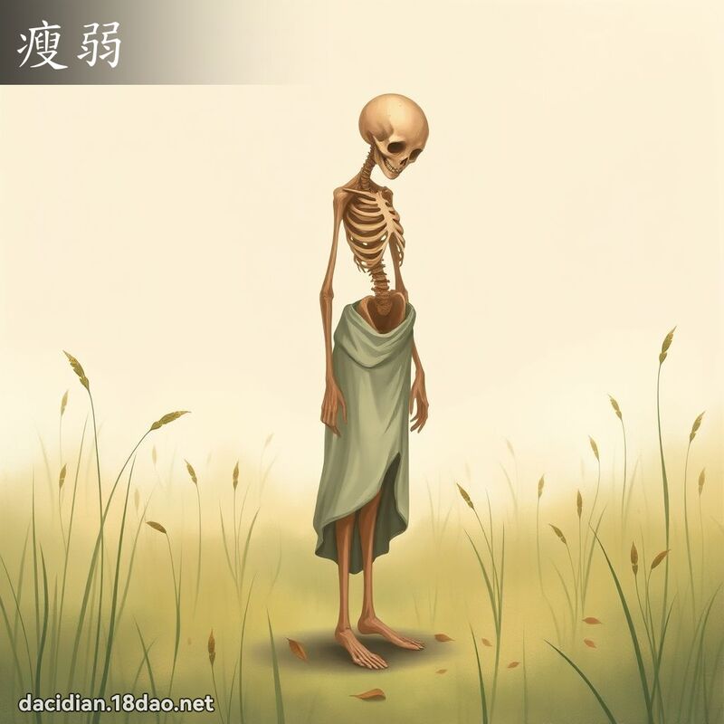 瘦弱 - 国语大辞典配图