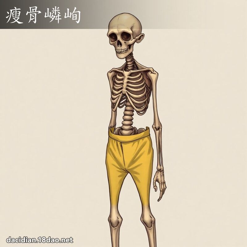 瘦骨嶙峋 - 國語大辭典配圖
