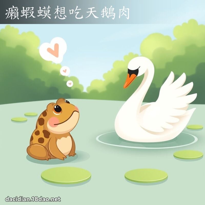 癩蝦蟆想吃天鵝肉 - 國語大辭典配圖