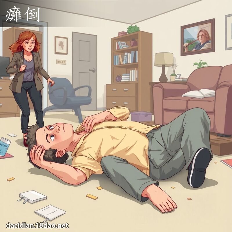 瘫倒 - 国语大辞典配图