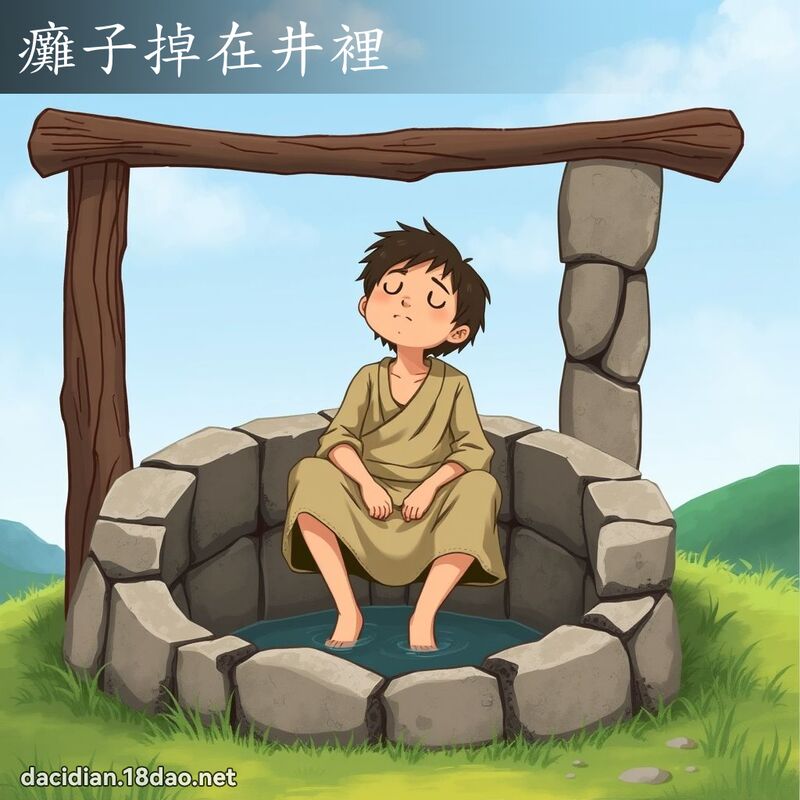 瘫子掉在井里 - 国语大辞典配图