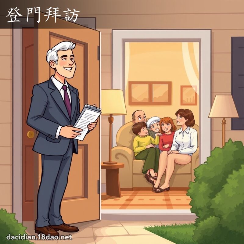 登门拜访 - 国语大辞典配图