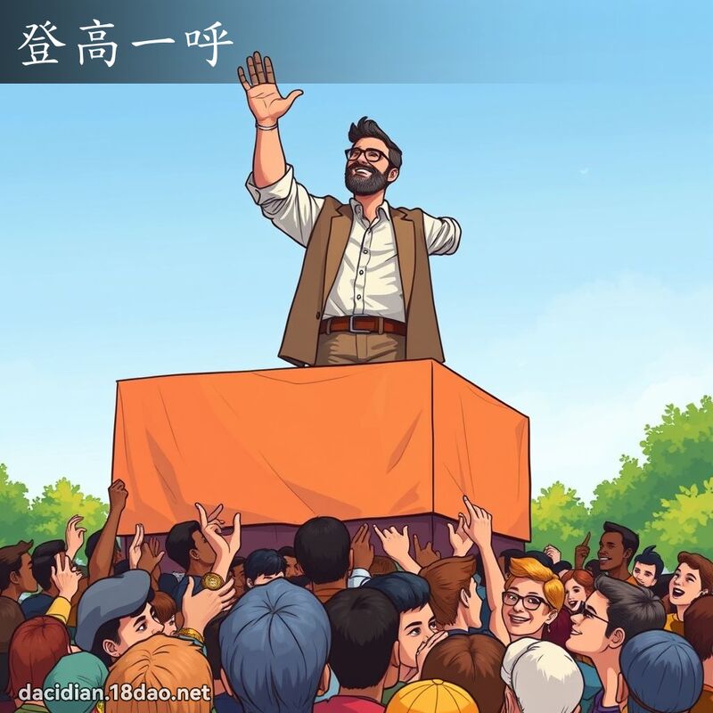 登高一呼 - 國語大辭典配圖