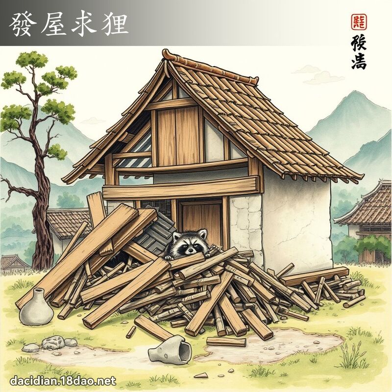 發屋求狸 - 國語大辭典配圖