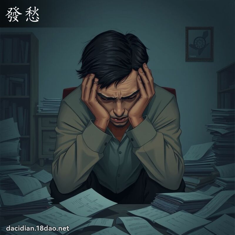 發愁 - 國語大辭典配圖