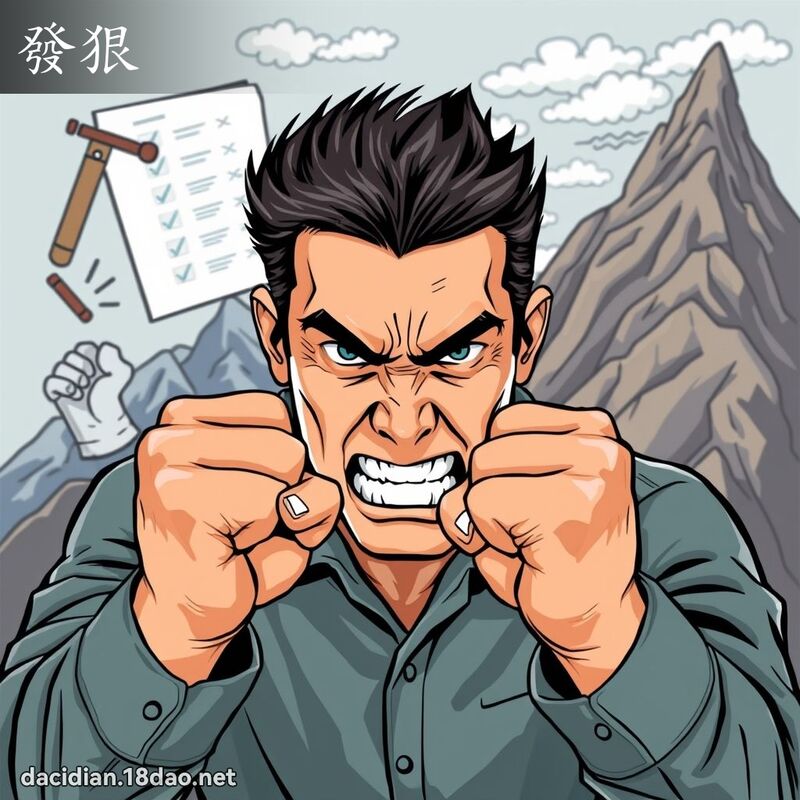 發狠 - 國語大辭典配圖