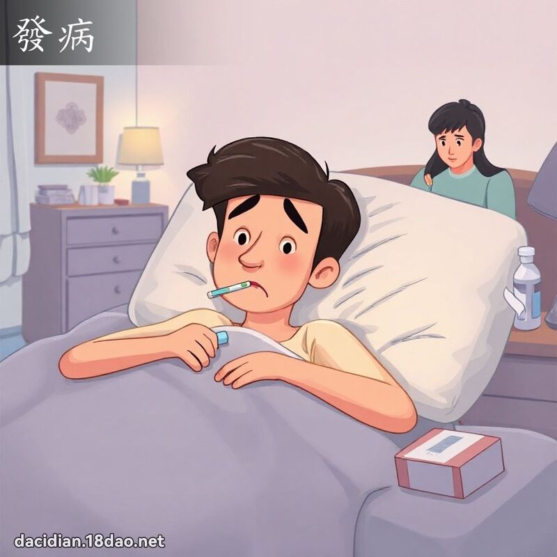 發病 - 國語大辭典配圖