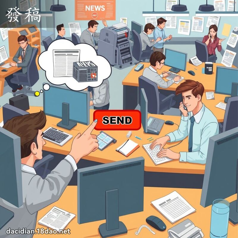 發稿 - 國語大辭典配圖