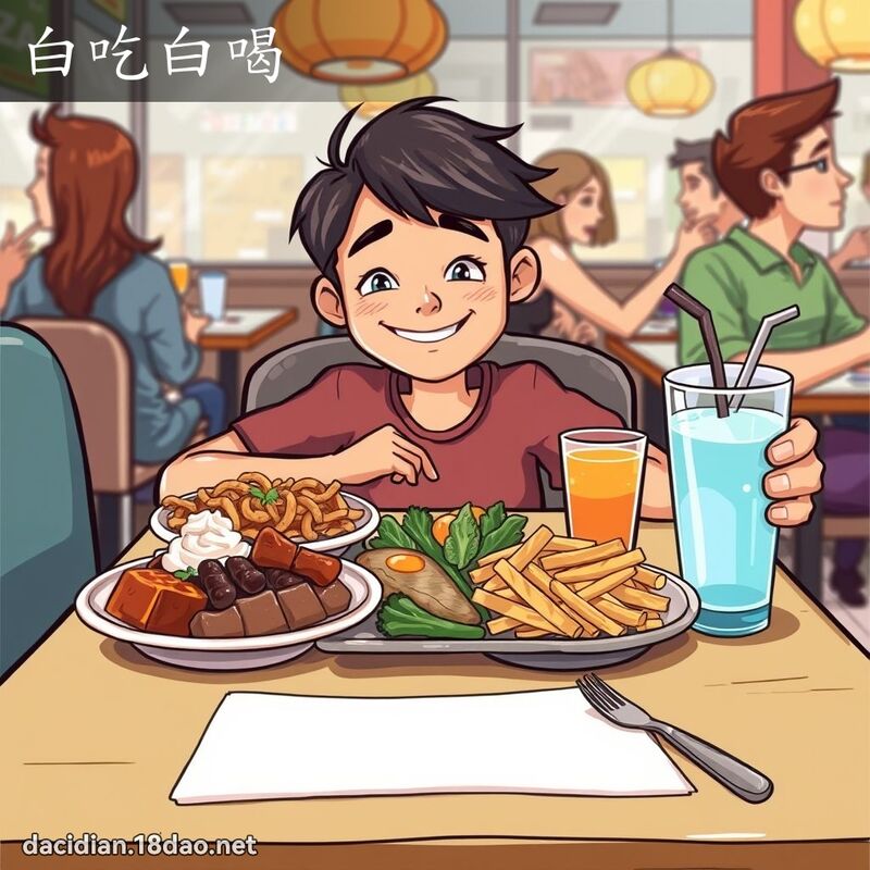 白吃白喝 - 国语大辞典配图