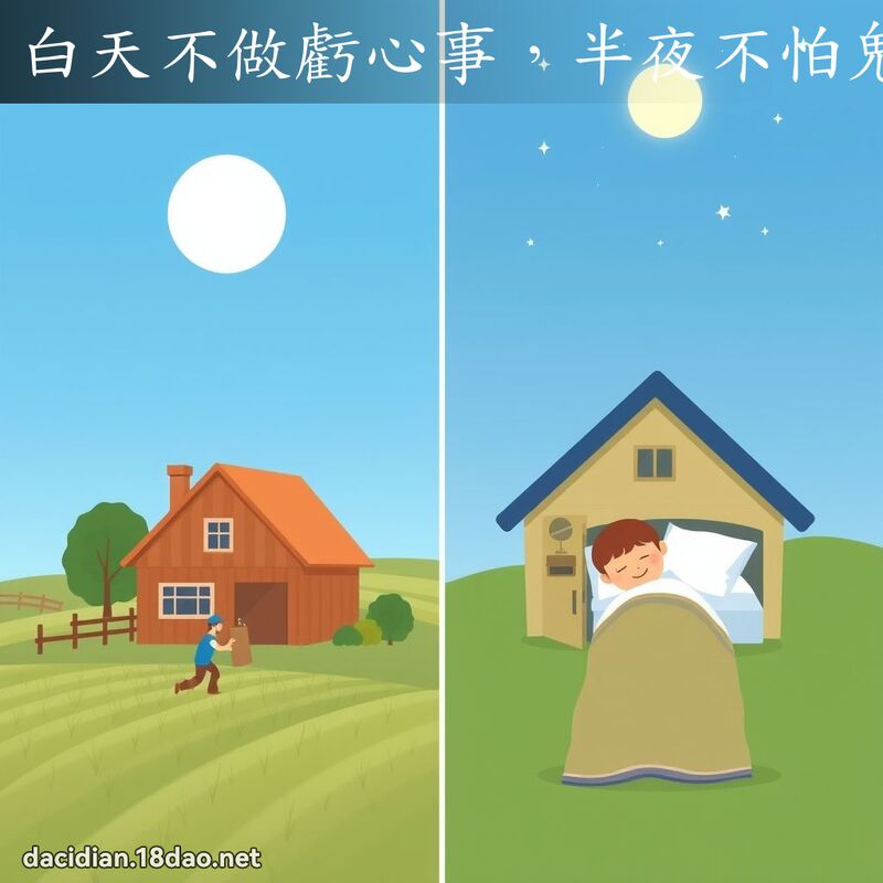 白天不做亏心事，半夜不怕鬼敲门 - 国语大辞典配图