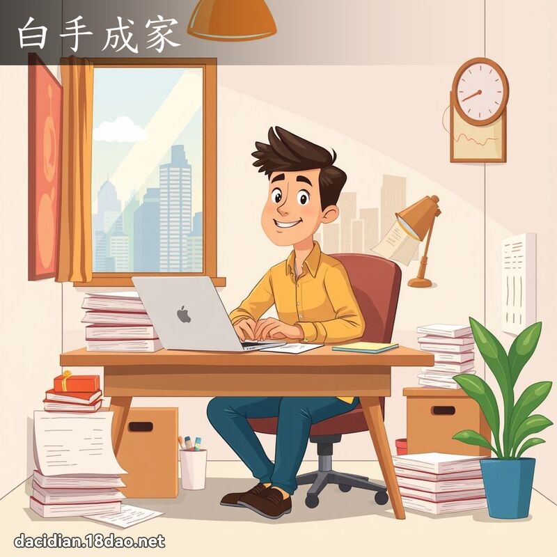 白手成家 - 国语大辞典配图