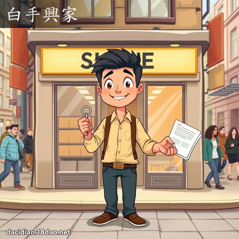 白手兴家 - 国语大辞典配图