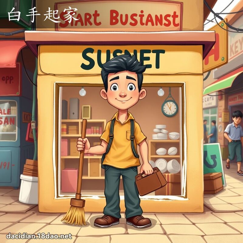 白手起家 - 国语大辞典配图