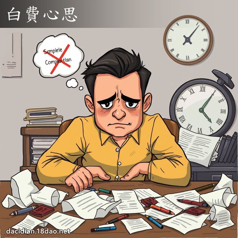 白费心思 - 国语大辞典配图