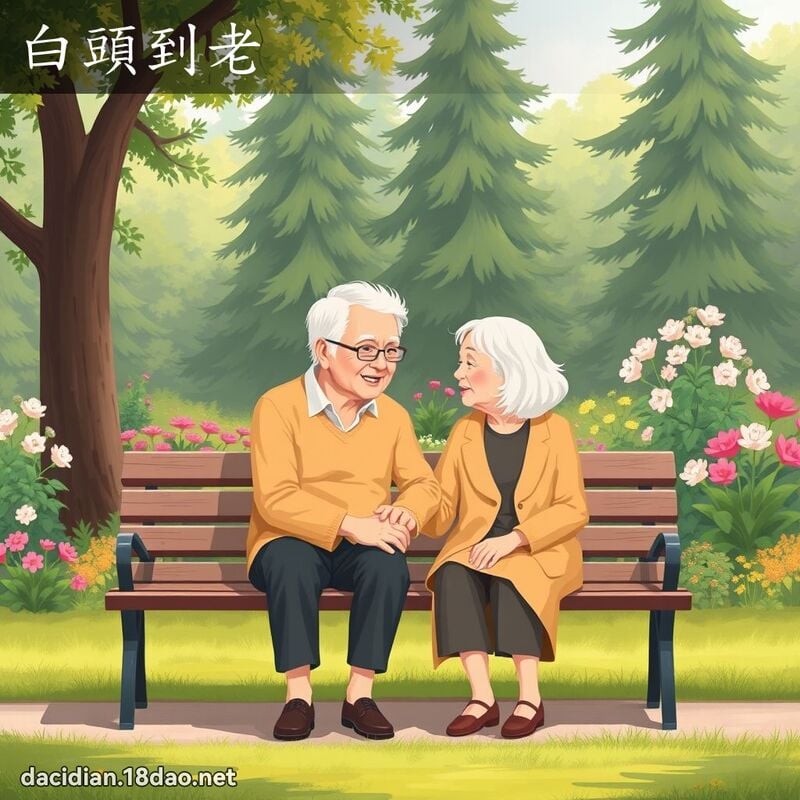 白头到老 - 国语大辞典配图