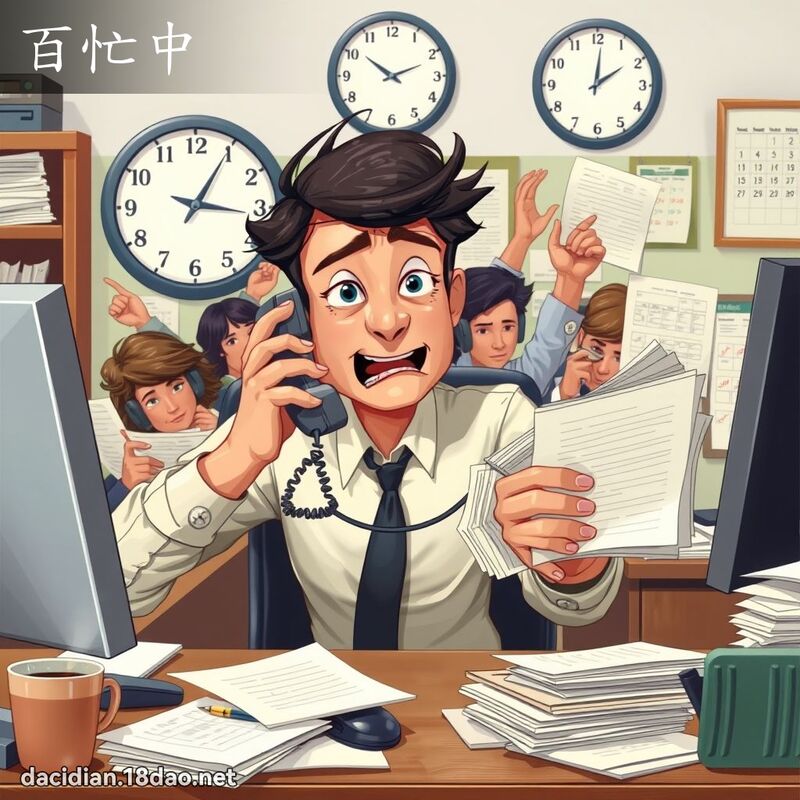 百忙中 - 国语大辞典配图