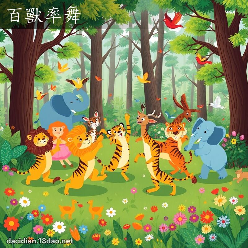 百獸率舞 - 國語大辭典配圖