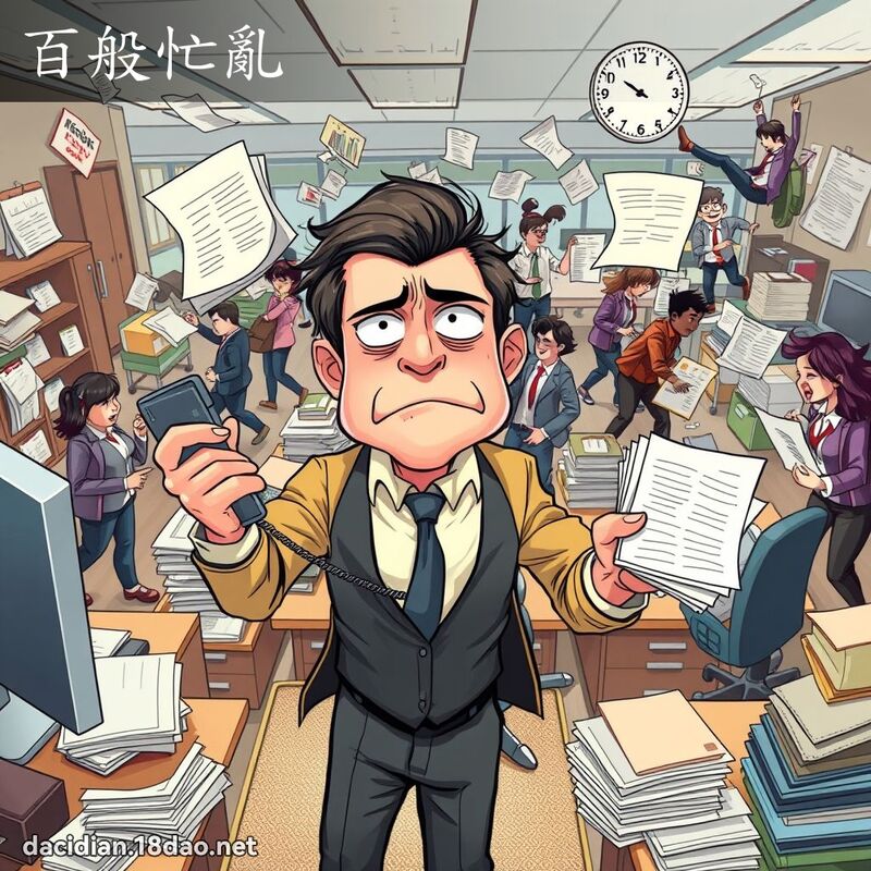 百般忙亂 - 國語大辭典配圖