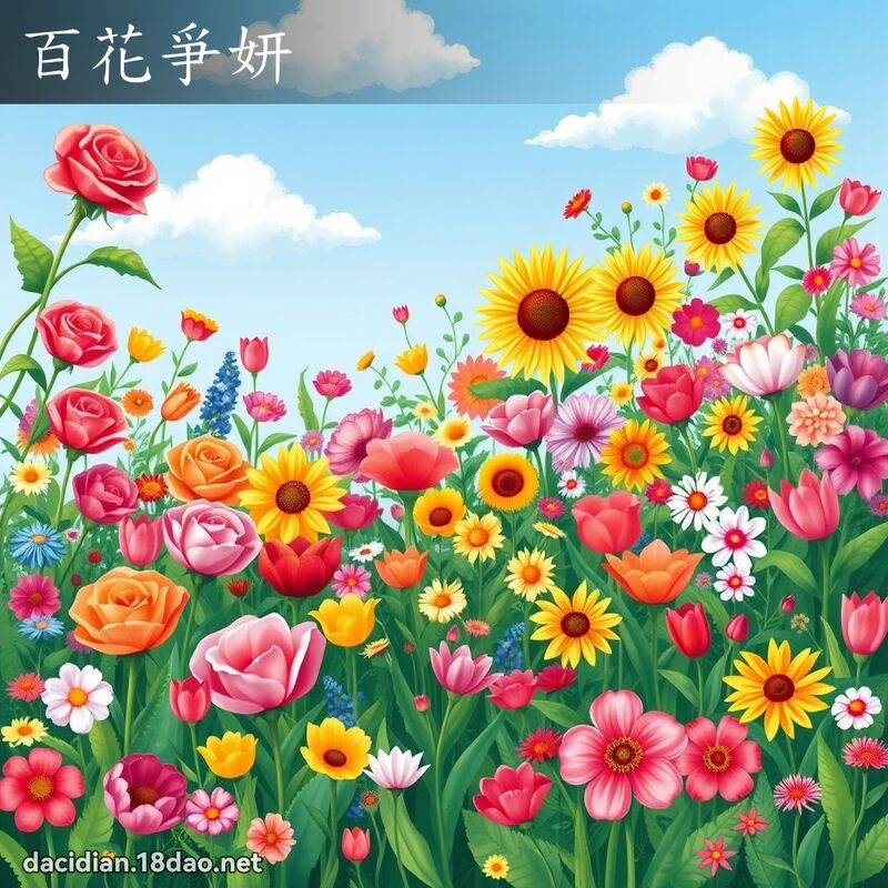 百花爭妍 - 國語大辭典配圖