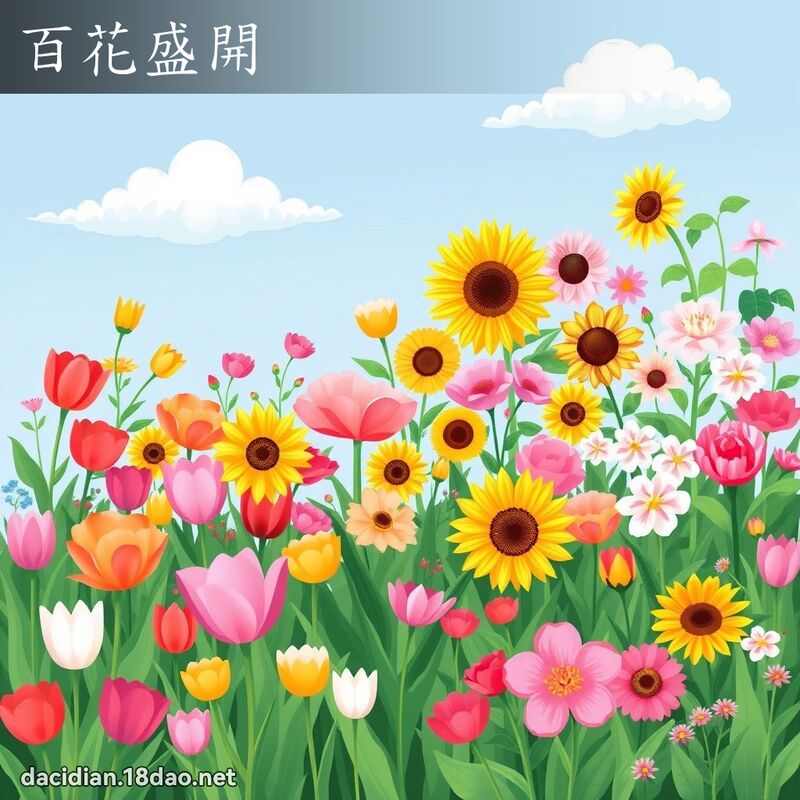 百花盛開 - 國語大辭典配圖