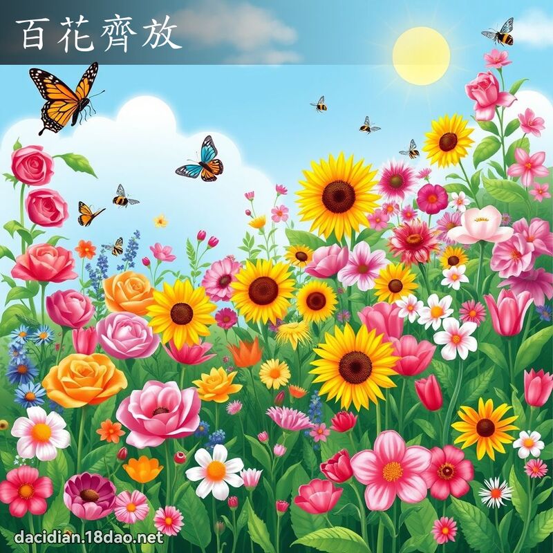 百花齊放 - 國語大辭典配圖