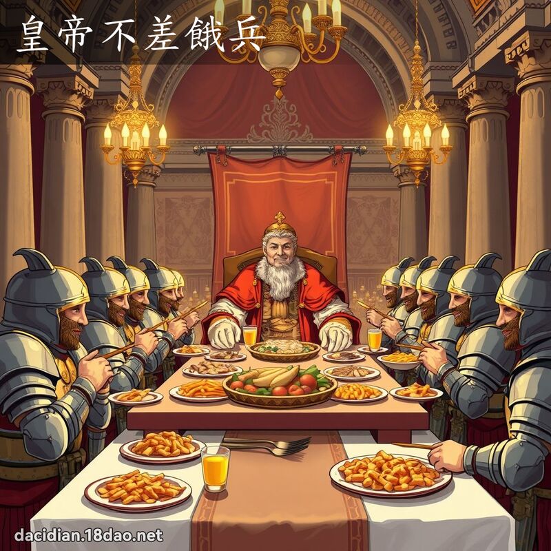皇帝不差餓兵 - 國語大辭典配圖
