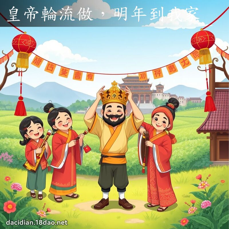 皇帝轮流做，明年到我家 - 国语大辞典配图