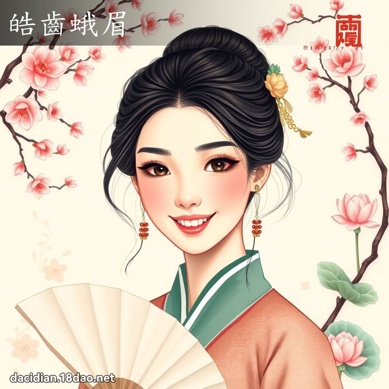 皓齒蛾眉 - 國語大辭典配圖