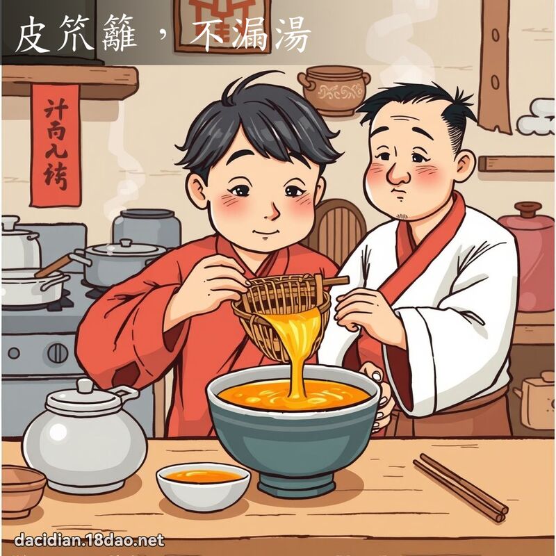 皮笊篱，不漏汤 - 国语大辞典配图