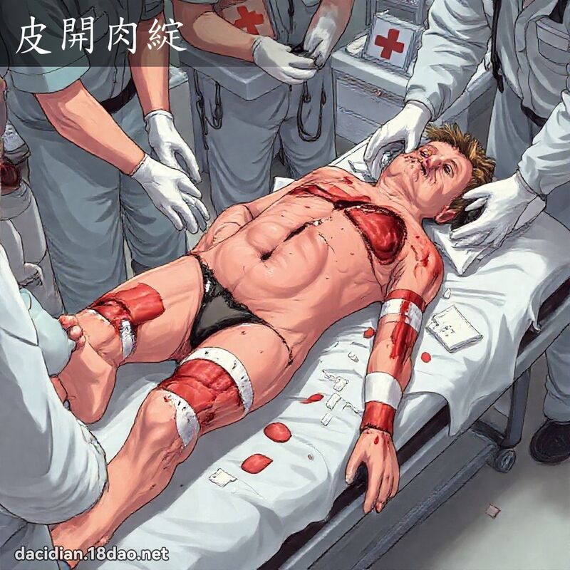 皮开肉绽 - 国语大辞典配图