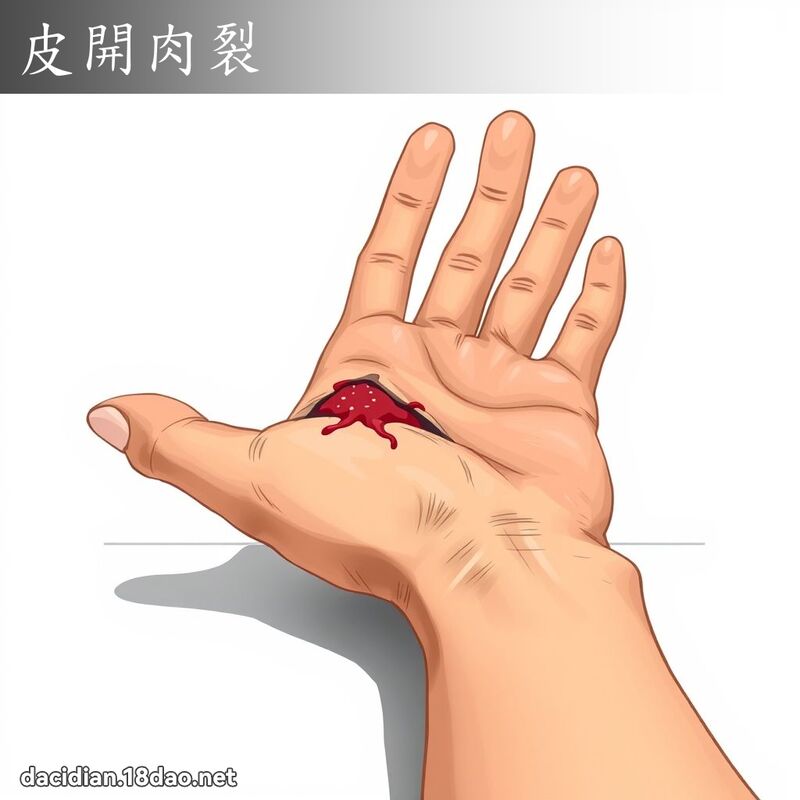 皮开肉裂 - 国语大辞典配图