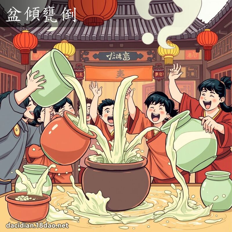 盆傾甕倒 - 國語大辭典配圖