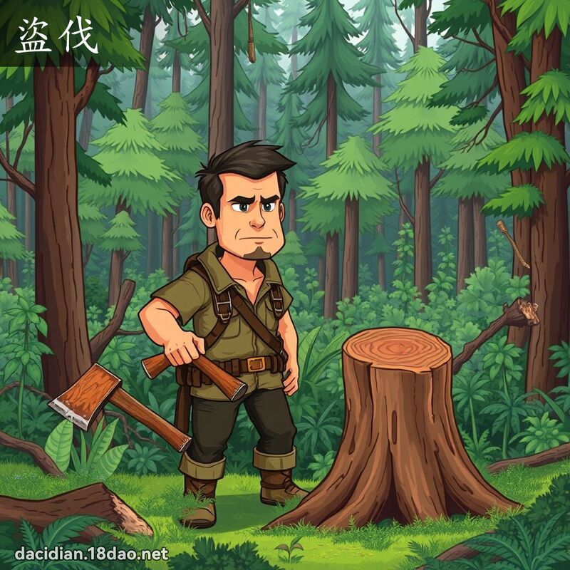 盜伐 - 國語大辭典配圖