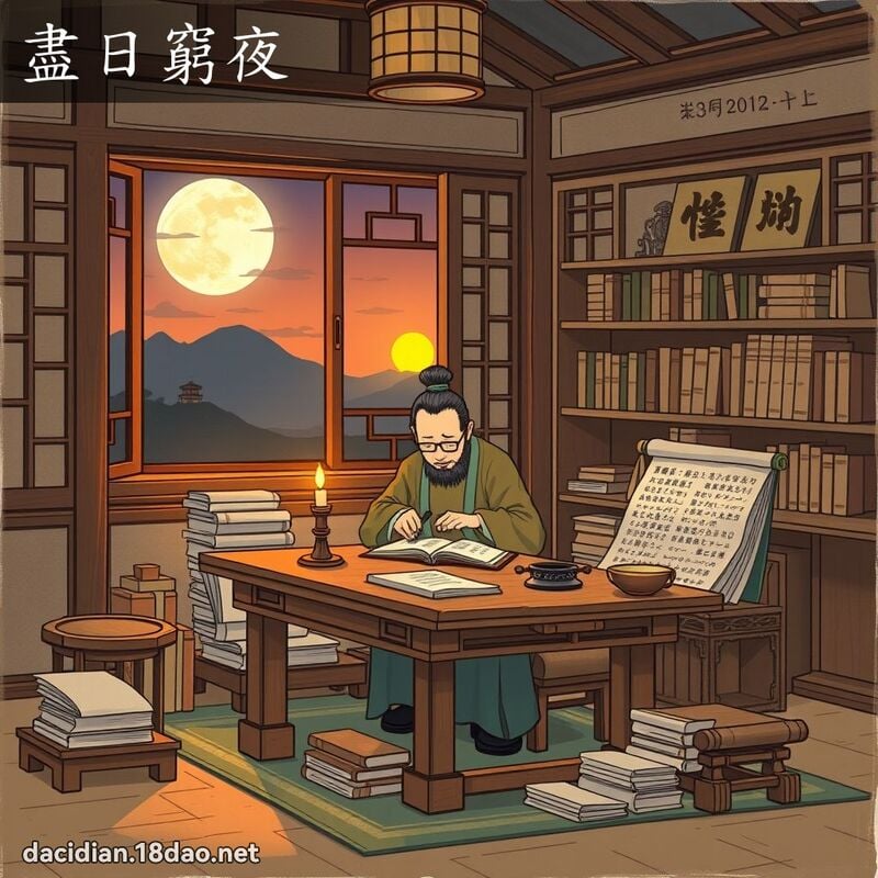 盡日窮夜 - 國語大辭典配圖