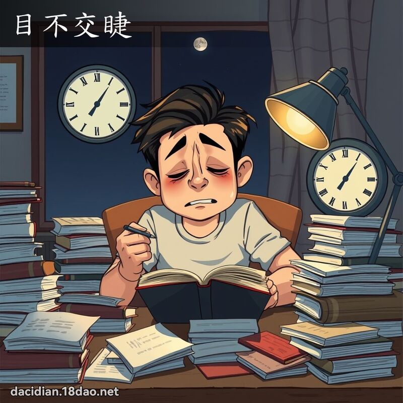 目不交睫 - 國語大辭典配圖