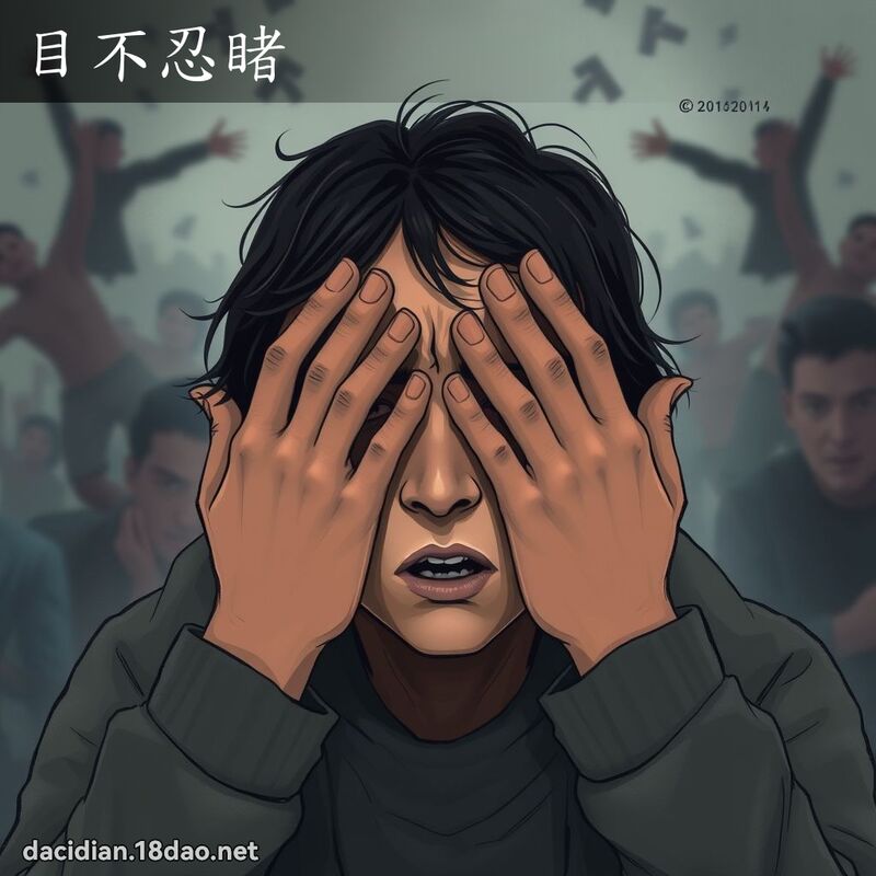 目不忍睹 - 國語大辭典配圖