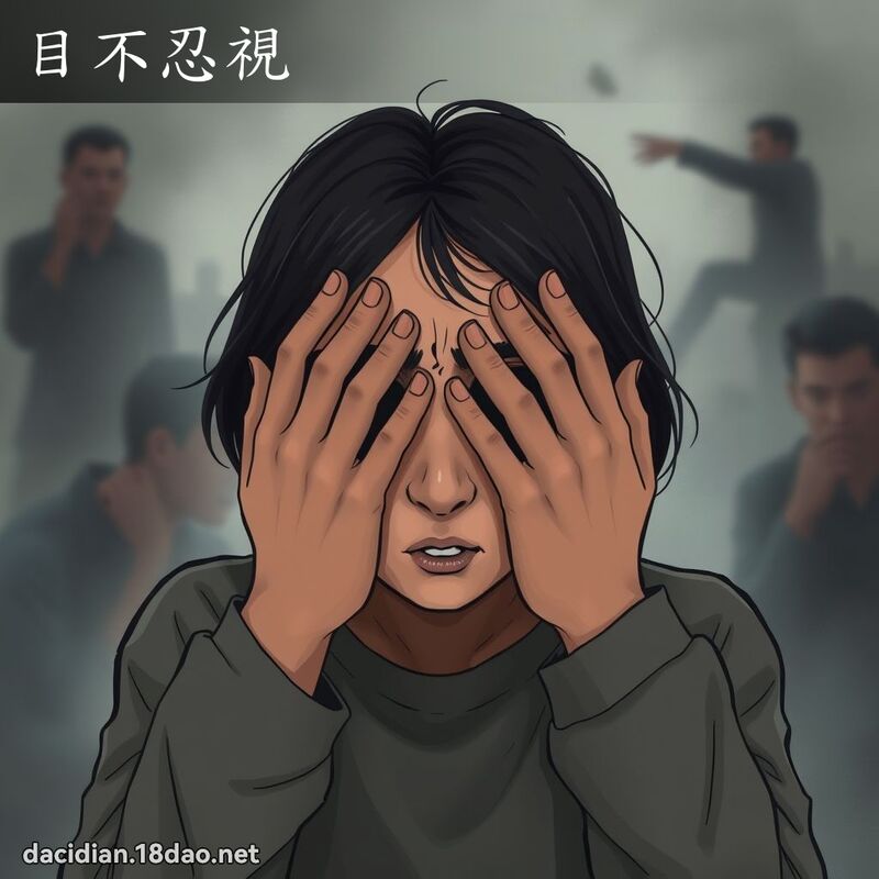 目不忍视 - 国语大辞典配图