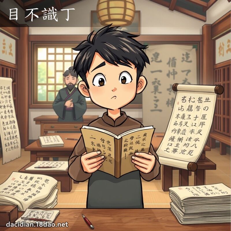 目不識丁 - 國語大辭典配圖