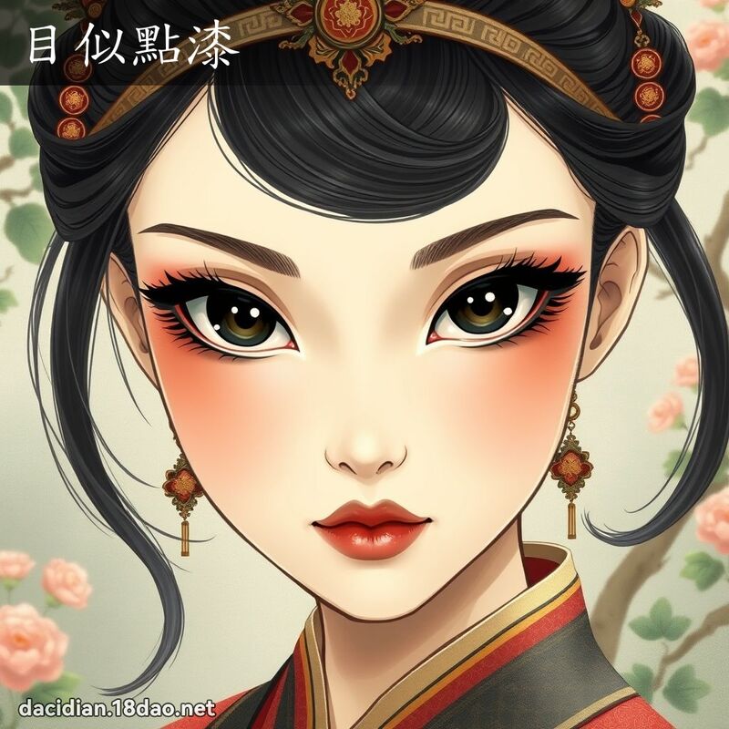目似點漆 - 國語大辭典配圖
