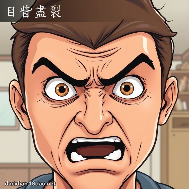 目眥尽裂 - 国语大辞典配图