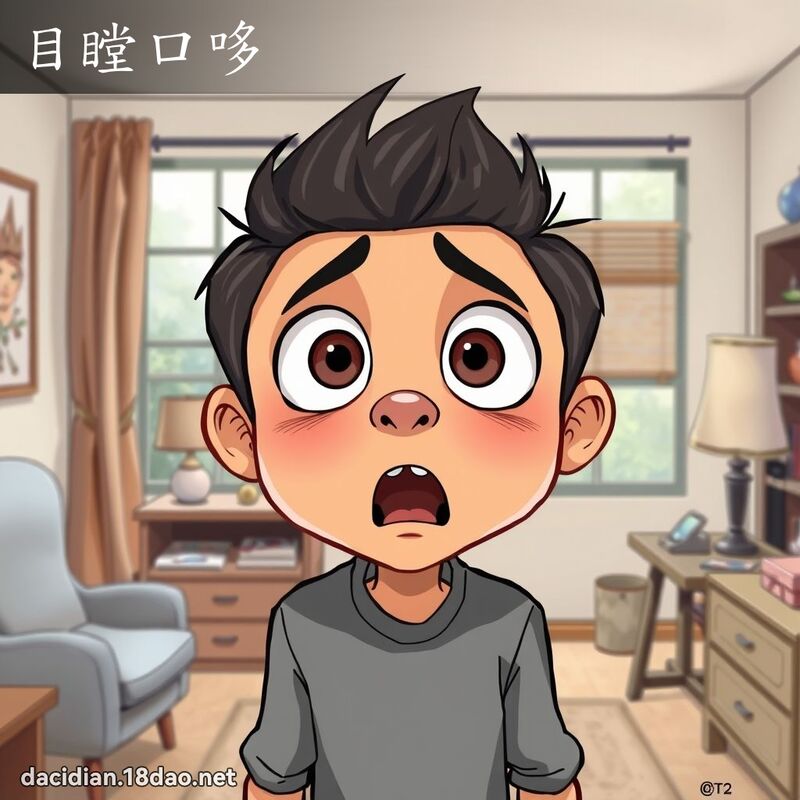 目瞠口哆 - 國語大辭典配圖