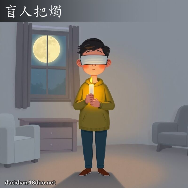 盲人把烛 - 国语大辞典配图