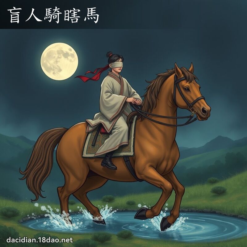 盲人骑瞎马 - 国语大辞典配图
