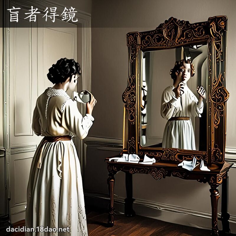 盲者得鏡 - 國語大辭典配圖